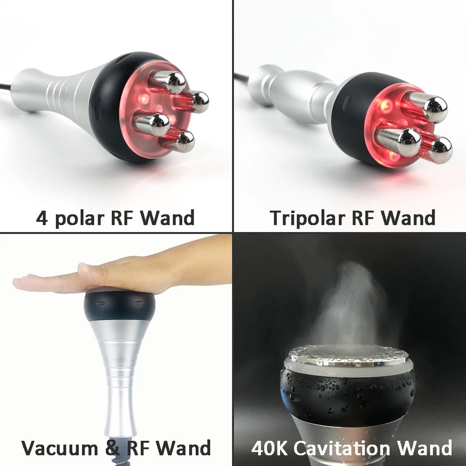 4 Polar RF Wand with Red light, TriPolar RF Wand with Red Light, Vacuum Probe, 40k Cavitation Probe