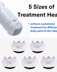 5 sizes of treatment heads