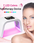 Seven LED Colors Phototherapy Device, Woman with Beautiful Skin