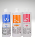 Three 400ml bottles of professional hydrafacial solution, super AO3, SA2, AS1 