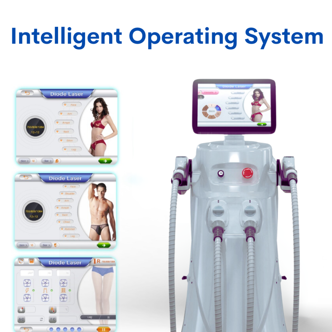 DiolaSheer Ice Hair Removal Laser Machine with One or Dual Handles